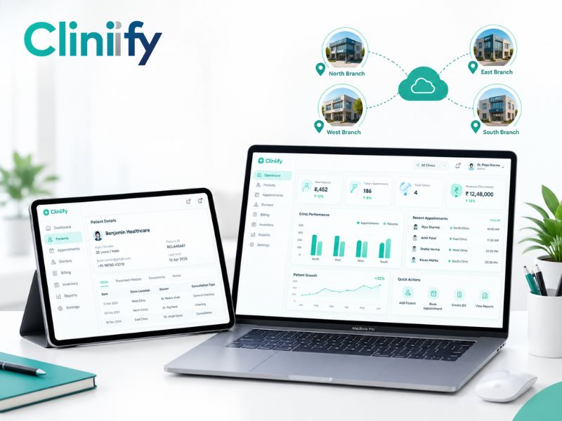Cliniify multi clinic management software for centralized clinic and patient management